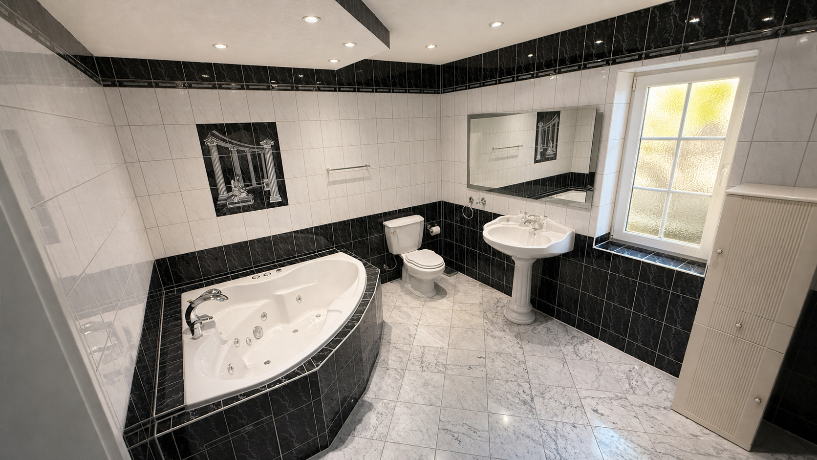 Modernes Badezimmer der Villa am Krüpelsee